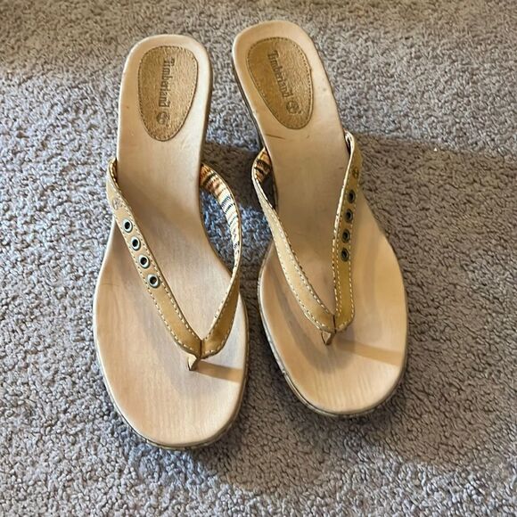 New timberland cork heeled sandals 10 - Picture 1 of 9